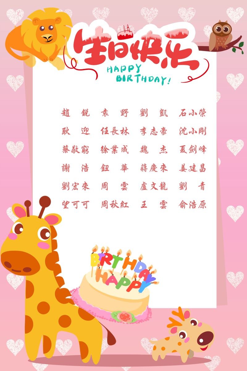 【生日祝?！抗ё?8月生日的員工生日快樂(lè)！